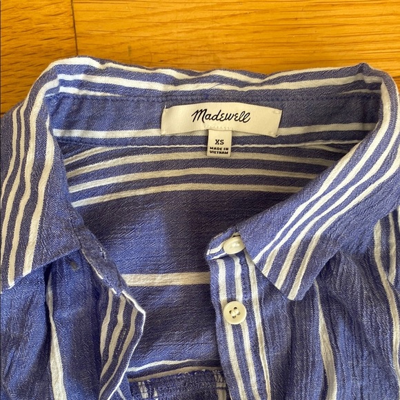 Madewell Blue and White Casual Button Down Shirt - Picture 2 of 3